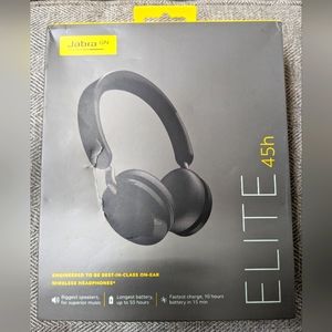 Jabra Elite 45h, Black – On-Ear Wireless Headphones with 40mm Speakers – Foldabl